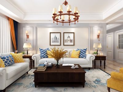 大名城东区-141㎡-美式风效果图