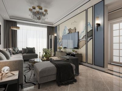 九洲花园缇香郡-105㎡-现代风效果图