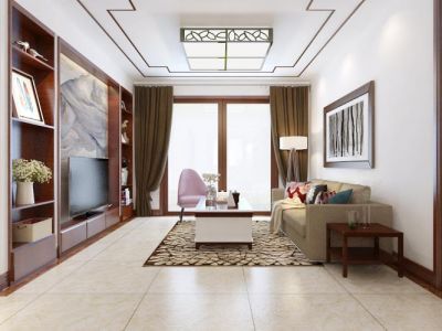 檀香湾-108㎡-新中式风效果图