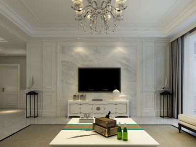 恒基家园-100㎡-美式风效果图