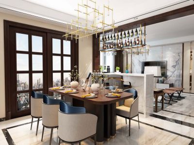 华硕天韵-148㎡-中式风效果图