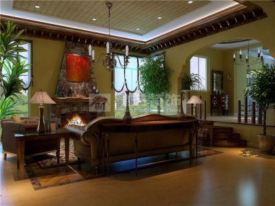 凤鸣海尚-301㎡-美式风效果图