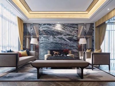 廿三里自建别墅280平米新中式风格装修设计效果图