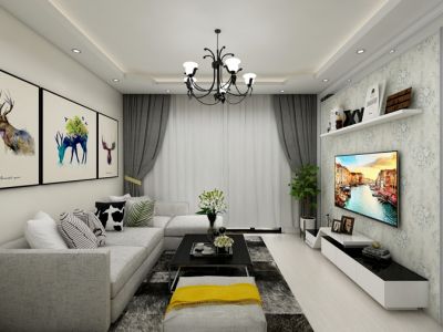 上郑广场翰林锦鲤-96㎡-现代风效果图