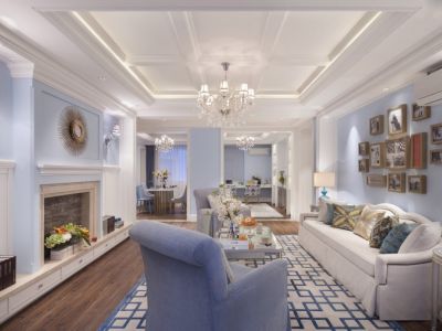 中南樾府-137㎡-美式风效果图