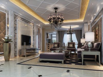 伟达雅郡-130㎡-欧式风效果图