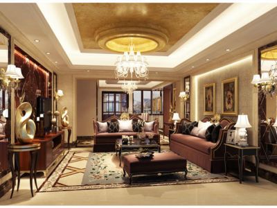 保安·滨海豪庭-124㎡-欧式风效果图