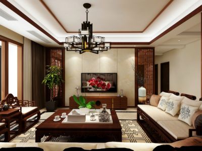 三优花园-128㎡-新中式风效果图