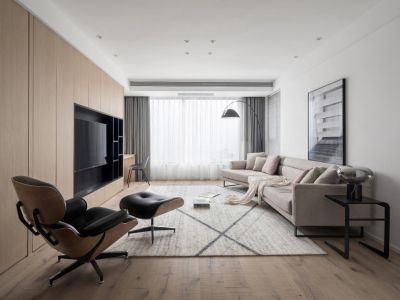 虹口现代公寓-120㎡-现代风效果图