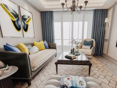 奥体城-93㎡-美式风效果图