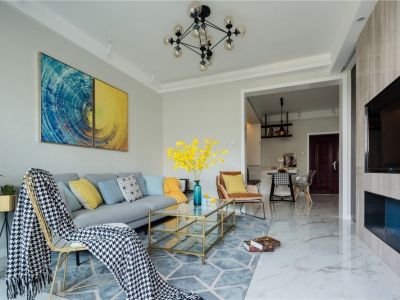 民富花园-80㎡-混搭风效果图