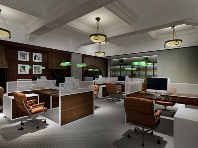 悟兴办公设计-3000㎡-现代风效果图