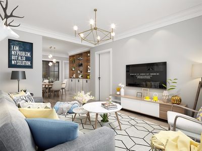 开门子·康家花园-114㎡-现代风效果图