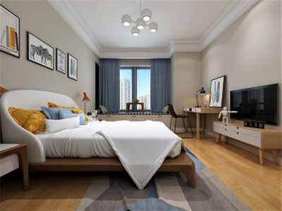 金岸名都-136㎡-轻奢风效果图