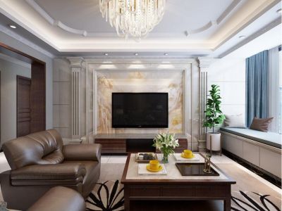 丽彩珠泉新城-129㎡-简约风效果图