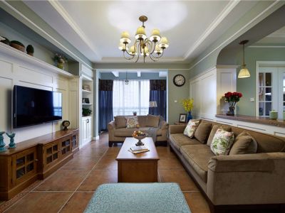 西苑小区-120㎡-美式风效果图