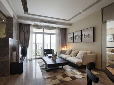 鹤州印象-115㎡-后现代风效果图