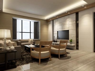 鹤州印象-128㎡-现代风效果图