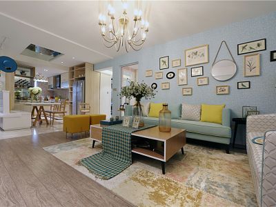 御水湾-120㎡-北欧风效果图