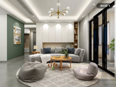 毛寨安置房-134㎡-北欧风效果图