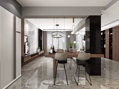 万达小区1580平现代简欧效果图