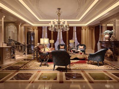 颐和山庄-1000㎡-欧式风效果图