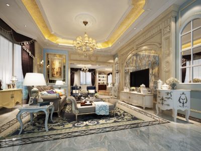 碧桂园假日半岛-300㎡-欧式风效果图