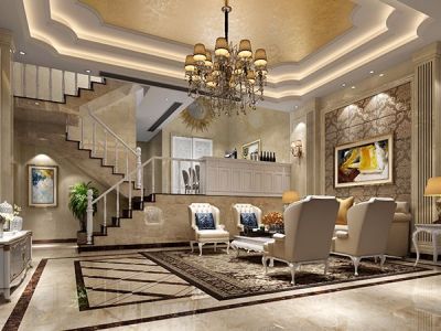 帝景山庄-300㎡-欧式风效果图