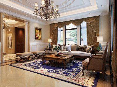 远洋傲北-360㎡-欧式风效果图