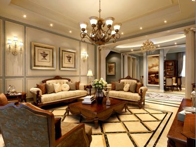 金科王府澜庭-260㎡-中式风效果图