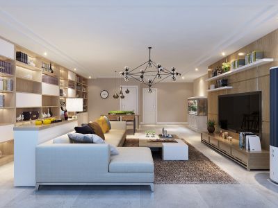 龙锦苑西区-100㎡-现代风效果图