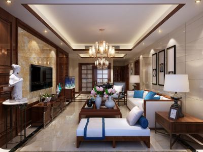 清缘里小区-99㎡-现代风效果图