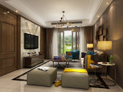 房地远洋悦山水-115㎡-现代风效果图