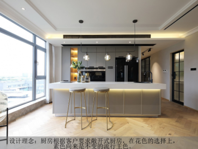 碧桂园146平米现代风格三居室装修案例