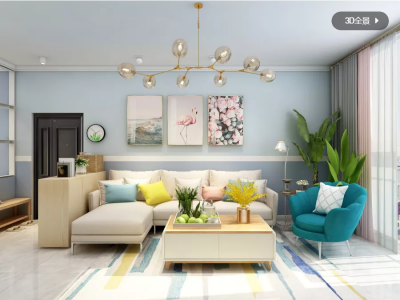 昌建天成-110㎡-北欧风效果图