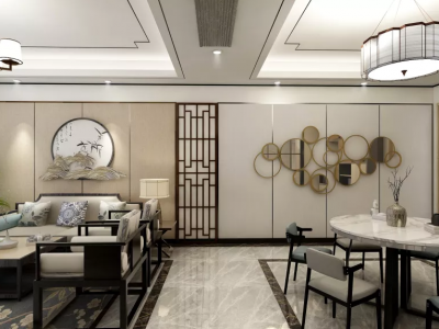 御园-159㎡-新中式风效果图