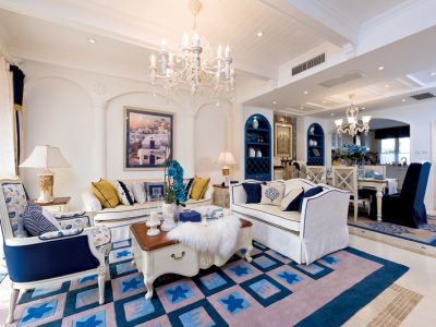 万兴一品-90㎡-地中海风效果图