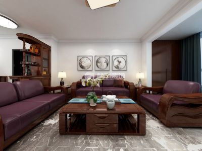 雅居乐花园-145㎡-新中式风效果图