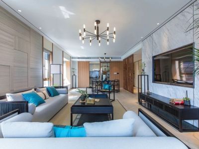 炜岸城-150㎡-新中式风效果图