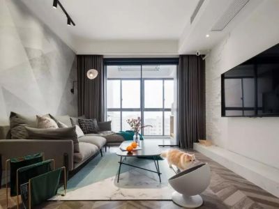 遂宁花园-105㎡-现代风效果图