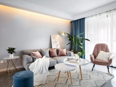 世纪锦江-108㎡-北欧风效果图