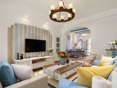 洺悦苑-89㎡-地中海风效果图