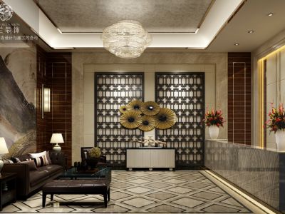 海伦酒店-3100㎡-中式风效果图