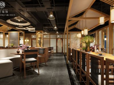 蓝城悦杏餐厅-150㎡-中式风效果图