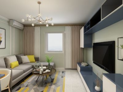 双柳巷-80㎡-现代风效果图