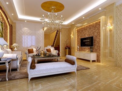 帝景湾280平别墅欧式风格装修案例