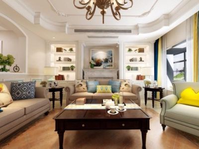 锦绣蓝山-105㎡-美式风效果图