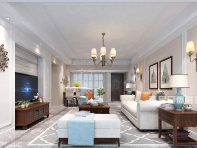 河畔花园-126㎡-欧式风效果图