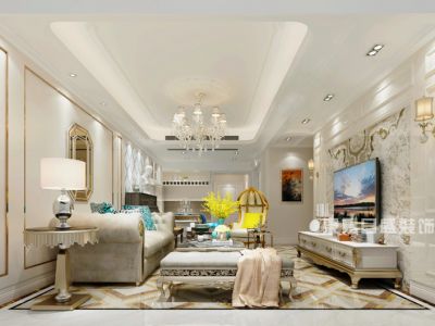 富民小区-112㎡-欧式风效果图