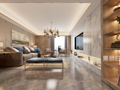 西城花园-126㎡-美式风效果图